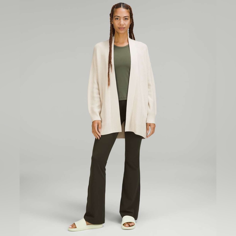 Lululemon Merino Wool-Blend Ribbed Long Wrap Sweater